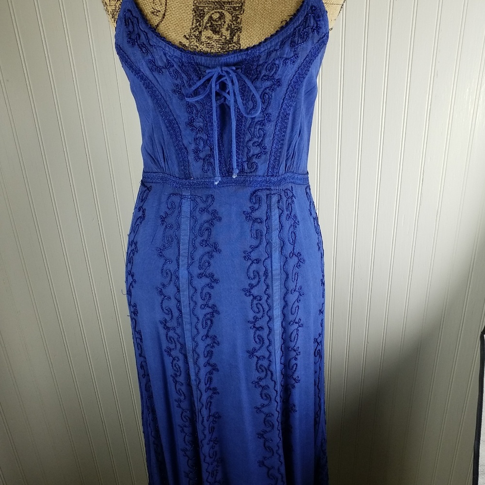 Boho Beaded and Embroidered Maxi Sundress